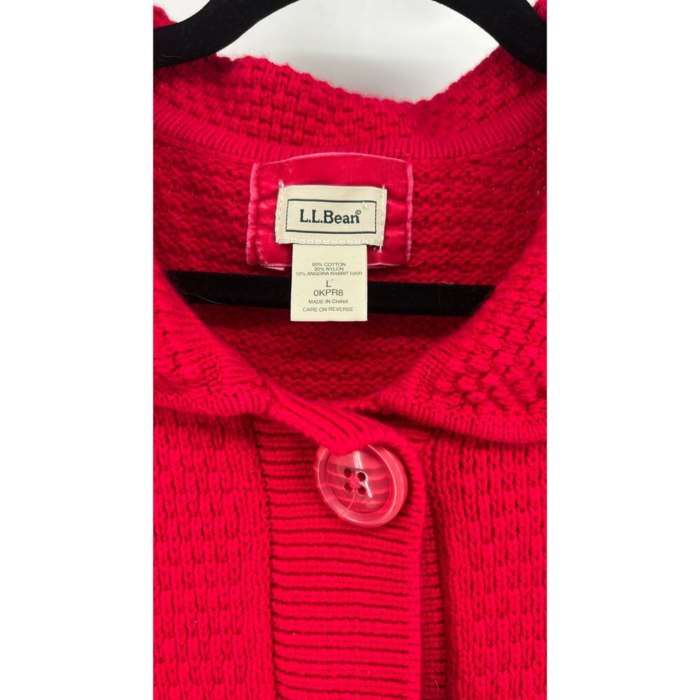 L.L.Bean Red Knit Cardigan Coat | Women’s Large